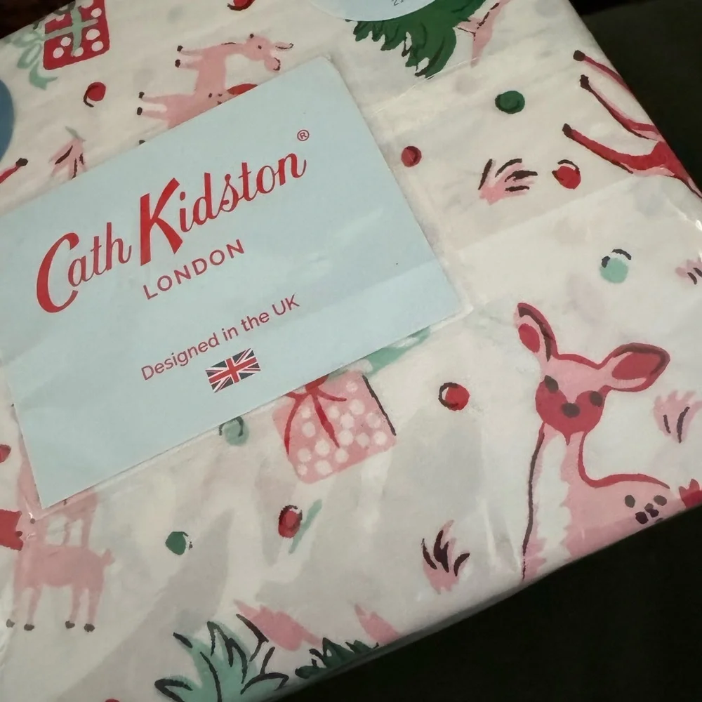 CATH KIDSON “ditsy deer” pink Christmas sheet set/ full size (I have more sizes)